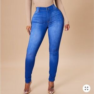 Fashion Nova High Rise Stretchy Skinny Blue Jeans